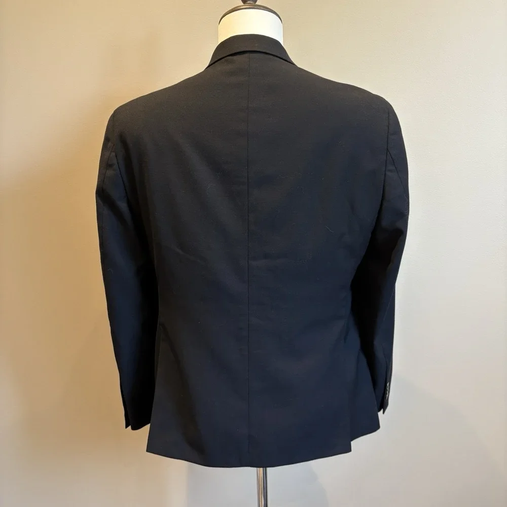 Tommy Hilfiger Sport Coat 40S Black Wool Blend Performance Stretch Modern Blazer